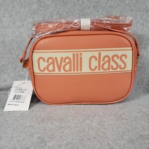 Cavalli Class Lucilla Camera‎ Bag Coral Haze Logo Strap Crossbody New With Tags